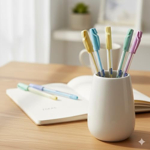 Image of Doms INXTRA CANDY 0.7mm Ballpen-Blue Ink-Pack of 5 | Soothing Transparent Multicolor Lightweight Body| Non-Fading & Quick Dry Ink| Comfortable Grip For Smooth Writing| For Daily Writing Use