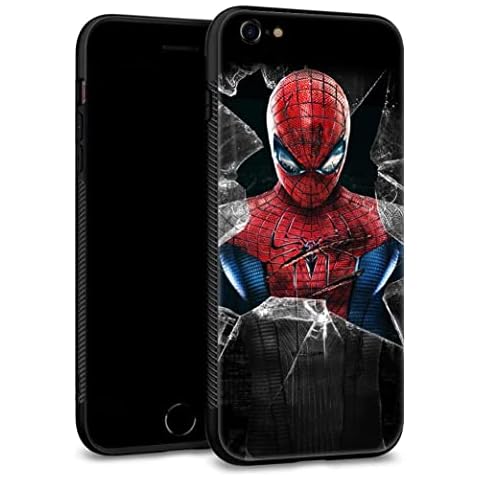 WTJGHY Suitable for iPhone 6/6S (4.7 Inches) Comic TPU Silicone Rubber Gel Edge + PC Protective Shell Skin Protection Cover Full Protection Cartoon Protective Cover Black Cover