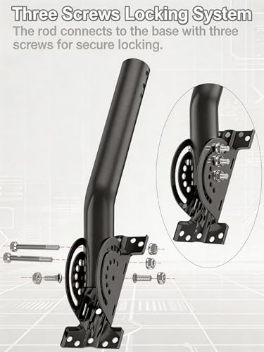 Image of Heavy Duty Antenna Mount, 2-Pack 13 in Three-Screw Locking Pivot J-Pole for Wall, Eave or Roof, 1.38 in OD, Expandable Mast for TV Antenna, Access Point, Weather Station or Starlink Setups