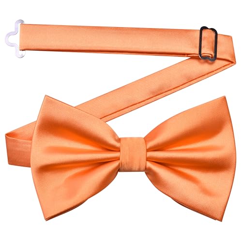 Image of GUSLESON Men's 3-pc Solid Color Bow Tie Gift Set - Double‑Fold Pre-Tied Bow Tie, Pocket Square, Cufflinks - Wedding Formal Party