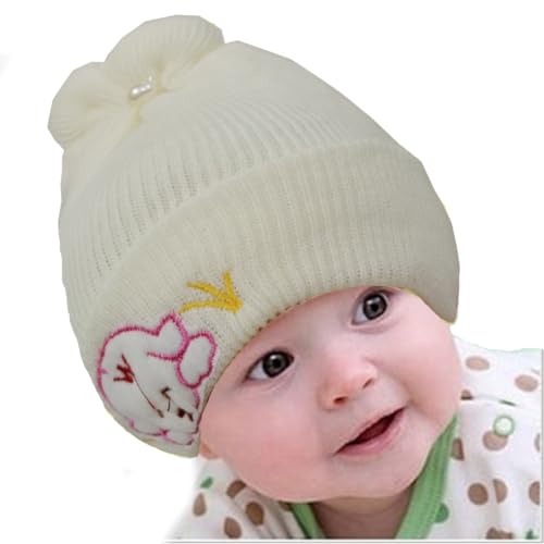 Image of Pack of 2 100% Woolen Cap for New Born Baby | Winter Warm Cap | Baby hat Cap for Winter | Woolen Cap for Baby, Kids