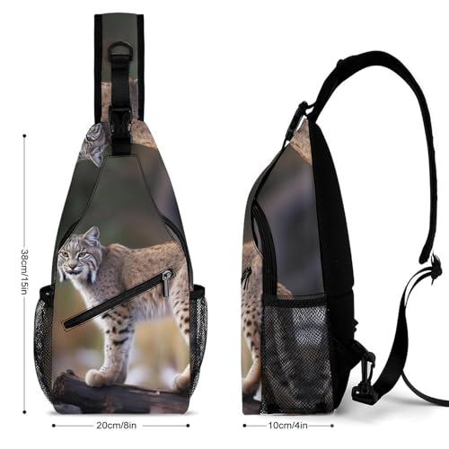 Wild Bobcat Mochila de Pecho Deportiva Casual para Hombre y Mujer miniatura 2