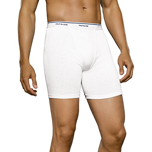Fruit of the Loom Men`s 3-Pack White Boxer Briefs, FTL-3BB7600, L, White2