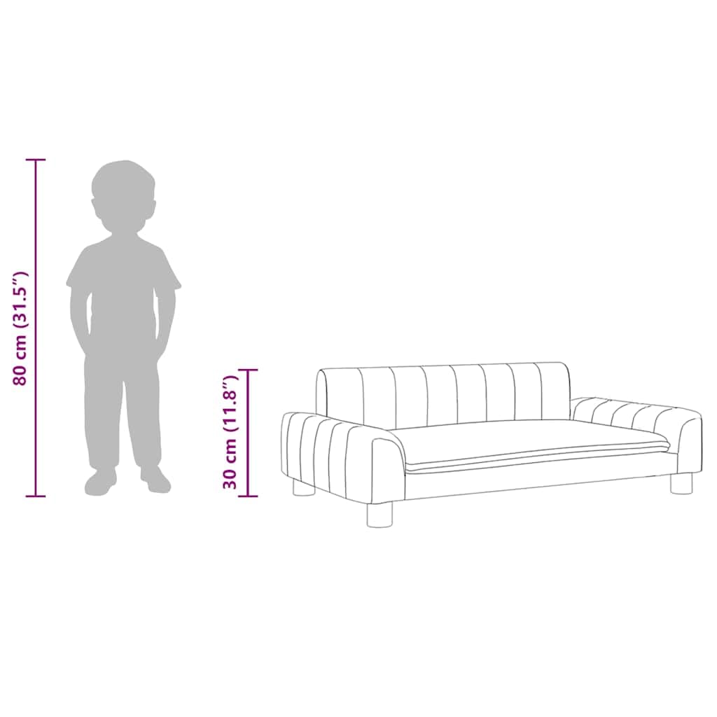 vidaXL Kindersofa, Couch für Kinder, Kindercouch mit runden Kanten, Kindersessel Minisofa Polstersofa Kindermöbel Sofa Kinderzimmer, Creme Kunstleder