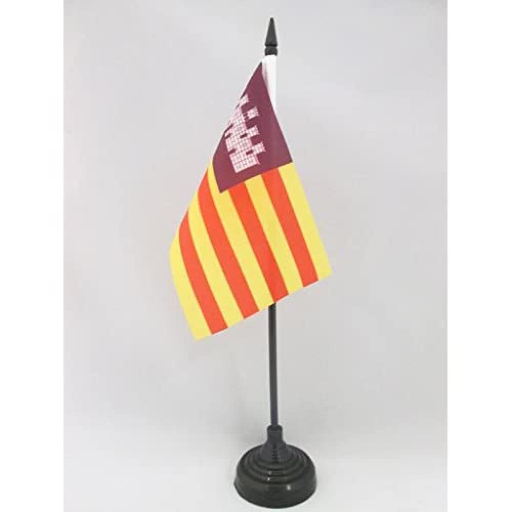 AZ FLAG, Balearic Islands Table Flag 4'' x 6'', Spanish region of Islas Baleares Office Mini Banner 100% Polyester 15 x 10 cm