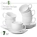 BTaT- Tea Cups and Saucers Set, 6 Set, 7oz, Porcelain Tea Set, Christmas Gifts