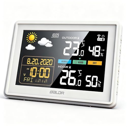 Konsen Wetterstation funk mit Außensensor DCF