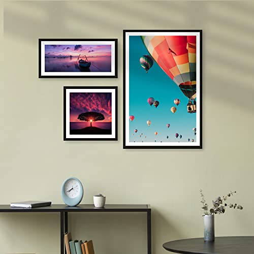 Image of Ritwika's Customized Set of 3 Premium Personalized Print Collage Frames with Your Photos In 2 Sizes | One 12X6, One 8X8 & One 12X18 Inches | Gift For Anniversary, Birthday, Wedding, Couples