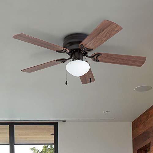 Prominence Home 50860 Alvina Led Globe Light Hugger/Low Profile Ceiling Fan, 42 Inches, Bronze #TOP1