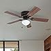 Prominence Home Alvina Traditional 42 Inch Ceiling Fan with Light, LED Flush Mount Ceiling Fan, Indoor Fan with 5 Blades, Light Cherry and Maple Brown Blade Finish Options, Bronze (50860-01)