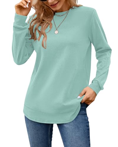 Image of MOLERANI Sweatshirts for Women Casual Long Sleeve Crewneck Shirt Tunic Tops | Pullovers, Soft Lightweight Warm Fabric, Loose Fit, Fall Winter Trendy Clothes, Daily Wear, Workout, Outdoor Outfits