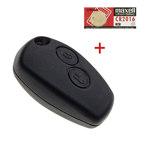 Coque de clé de Voiture Plip pour télécommande de Dacia Duster, Logan et Sandero avec Une Pile Maxell CR2016