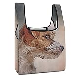[Sedoied] ジャックラッセルテリア犬 折りたたみ式 買い物バッグ 軽量 耐久性 買い物袋 エコバッグ 便利 雑貨 ハンドバッグ