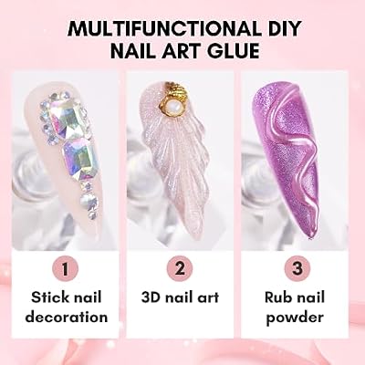 Makartt Nail Rhinestone Glue for Nails Bundle with Makartt UV Light for Gel Nails: Handheld Mini UV LED Nail Lamp Portable Lumiere Nail Dryer for Curing Gel Polish Nail Glue Rechargeable USB