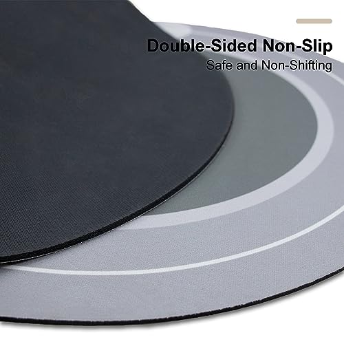 Rubber Bath mats Quick-Drying Non-Slip Bathroom mat Super Absorbent Bath mat Instant Dry Bath mat, Bathroom Rug in Front of The Kitchen Sink, Shower Room, Bathtub, Oval(Grey+16.9x26.7in)