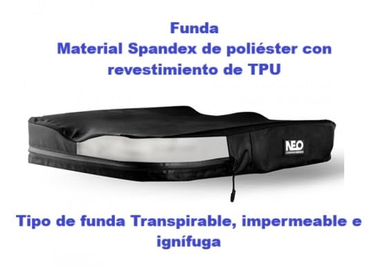 Cojín Antiescaras para Silla de Ruedas, Postural Mayores, Nuevo Modelo, Viscoelástico, Espuma viscolelastica, Incluye Dos Fundas Impermeables, Negro, Ignifugo (42x42)