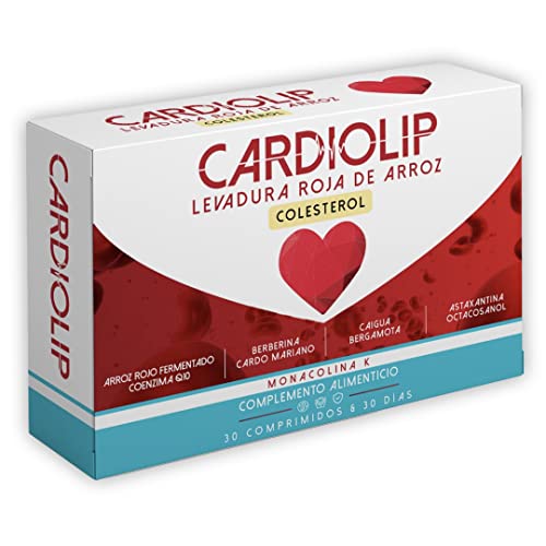 CARDIOLIP® | Levadura de Arroz Rojo | 10 mg de Monacolina K | Arroz Rojo | 8 ingredientes activos que incluyen: Coenzima Q10, Auricularia, Cardo mariano, Astaxantina, Shitake | 30 Cpr Cover