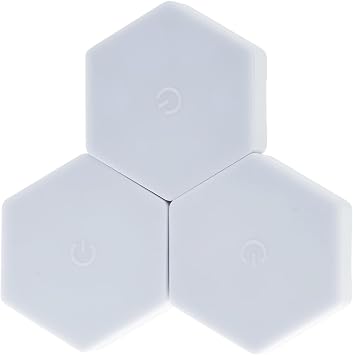 LitezAll Wireless Hexagon Lights with Remote Control 3 Pack | 16 Color RGB LED Wall Light Panels | Modular Stick On Hexagonal Gaming Room Decor | 9 AAA Batteries Included