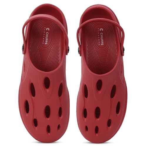 Image of CHUPPS Gator Clogs for Men | Lightweight EVA Clogs | Anti-Slip Sole | Cushioned Footbed | Breathable Ventilation | Adjustable Back Strap | Waterproof Casual Garden Clogs for Men