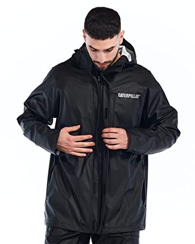 Caterpillar Men Longshore Waterproof Rain Jackets Featuring Welded Seams, Reinforced Forearms, and Zip Hand Pockets2