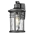 Darkaway Outdoor Porch Lights Wall Mount, Outside Light Fixtures Sconces Wall Lighting with Water Ripple Glass Waterproof Exterior Lights for Patio Yard House Hallway Doorway Garage