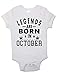Body unisexe à manches courtes pour bébé - Imprimé amusant avec phrase graphique - Body une pièce pour bébé garçon et fille - Legends are Born in October