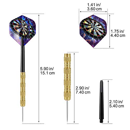 Image of Accmor Metal Tip Darts, Steel Tip Darts, 14 Grams Professional Metal Darts, Darts Metal Tip Set, Metal Darts for Dartboard