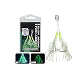 2 Stück leuchtende Doppel-Angelhaken, kleine Jigging-Haken, langsamer und schneller Fall, Jigköder, einfach zu bedienen, Jigköder