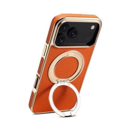 Coque en cuir de vachette authentique pour iPhone 17 Pro avec finitions galvanisées