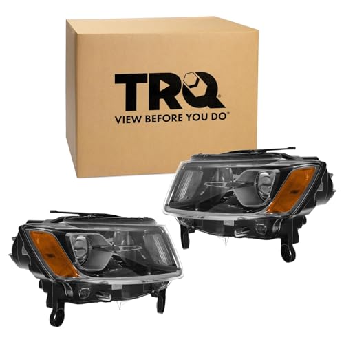 TRQ 2 Piece Headlight Assembly Set Driver & Passenger Side
