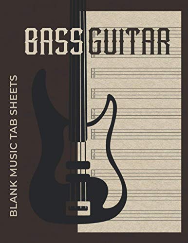 Blank Music Tab Sheets for Bass Guitar: 4-String Tablature Notebook For Guitar Transcription and Composition |10 Staves Per Page