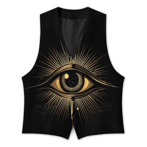 Evil Eye Men's Suit Vest Slim Fit Business Dress Party Pattern Waistcoat Vest Top3