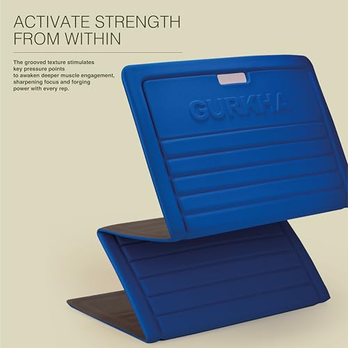 Image of 13mm GURKHA Foldable Performance Yoga Mat for Men & Women | Non-Slip, India's First Foldable Extra-Cushioned Mat for Yoga, Pilates, HIIT & Floor Workouts | Portable, Durable & Lightweight Fitness Mat - Naked Lightning (Blue) | 170 cms x 70 cms