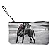 Produktbild N/C Weimaraner Hund Strand Haustier schwarz niedlich Canvas Münzgeldbörse Tasche mit Reißverschluss Handschlaufe Make-up Federmäppchen für Frauen Mädchen personalisierbar