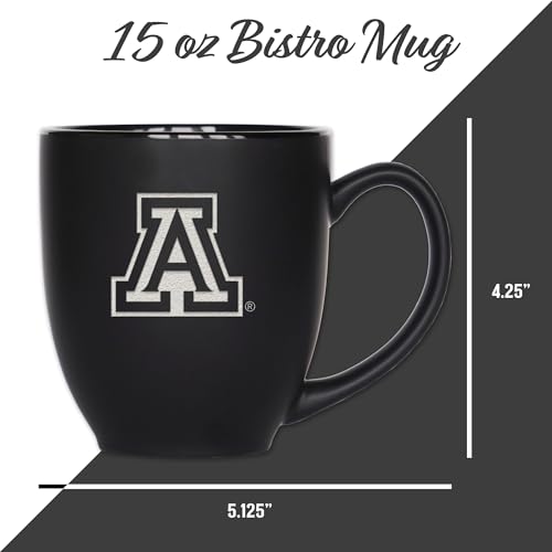 Image of Rico Industries NCAA Primary 15-Oz Personalized Matte Black Bistro Mug - for Hot or Cold Drinks