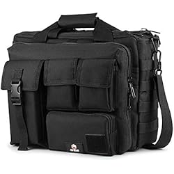 Maletin Tactico Policial GES Multifunción Mens al Aire Libre táctico Hombro de Nylon portátil Messenger Bag maletín Bolsos Grandes para 15.6´´ portátil/cámara(Negro)