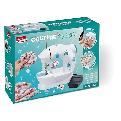 Maped - Macchina da cucire per bambini - Couture Design - Completamente sicura - A partire dagli 8 anni - Mini macchina da cucire portatile con tutti i materiali necessari per l'uso - 380 x 280 x 125