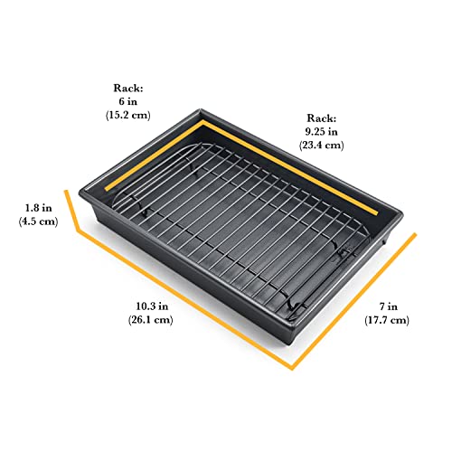 Chicago Metallic Petite Roast Pan Set with Rack, 10x7 inch Nonstick Toaster Oven Baking Pan, Perfect for Single Serving Meals and Small Batch Cooking by Chicago Metallic - Image 3