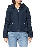 Chaqueta corta para mujer monocolor con capucha y cremallera en el centro frontal