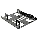 Produktbild Delock 18210 Einbaurahmen 8,89 cm 101.6mm Ã 146mm > 2X 6,35cm,70mm Ã 100mm HDD schwarz, 3.5Zoll > 2X 2.5Zoll