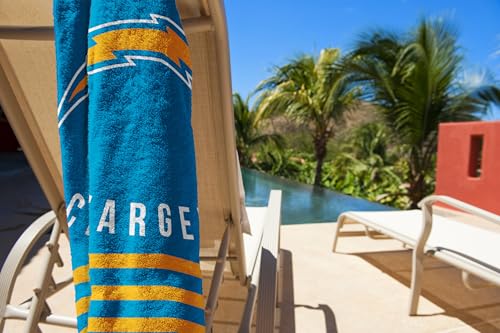 Image of Northwest NFL Los Angeles Chargers Unisex-Adult Beach Towel, 30 inch x 60 inch, Stripes (Pack of 6)