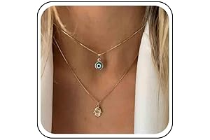 Exquisite Blue Hamsa Necklace: Timeless Protection and Style