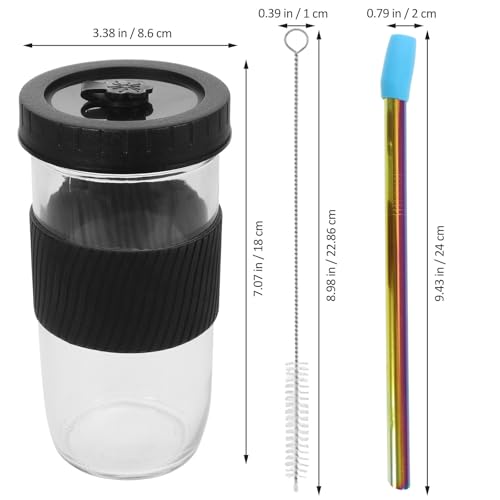 Vasos de vidrio antideslizantes set de 2 para evitar quemaduras 3