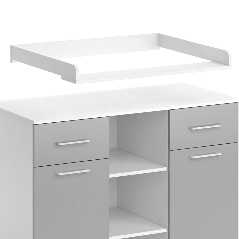 Vicco Fasciatoio Leonie, Grigio, 113 x 109 cm | con fasciatoio rimovibile per l'utilizzo come cassettiera