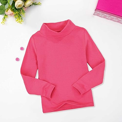 Betadog Boy's Long Sleeve Poly Spandex Turtleneck Girls and Toddler Long Sleeve Turtleneck Shirts (Hot Pink, 3-4 Years)3