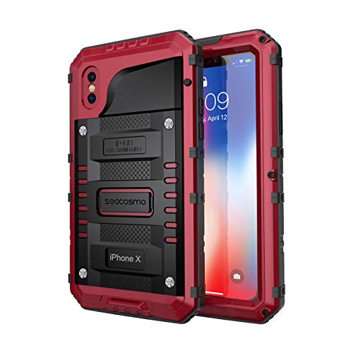 seacosmo iPhone X Case Waterproof with Built-in Screen Protector