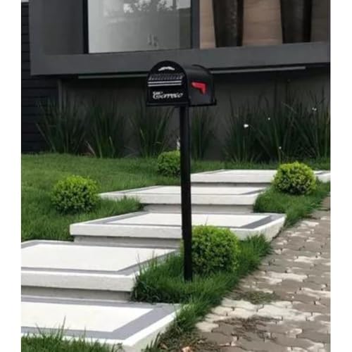 Caixa de Correio Americana com Pedestal Pé Moderna Grande Aço Alumínio para Correspondência com Chav