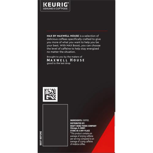 Miniatura 11 de Maxwell House Max Boost K-Cup Cápsulas de café tostado medio con 1.75 veces más cafeína, caja de 24 unidades