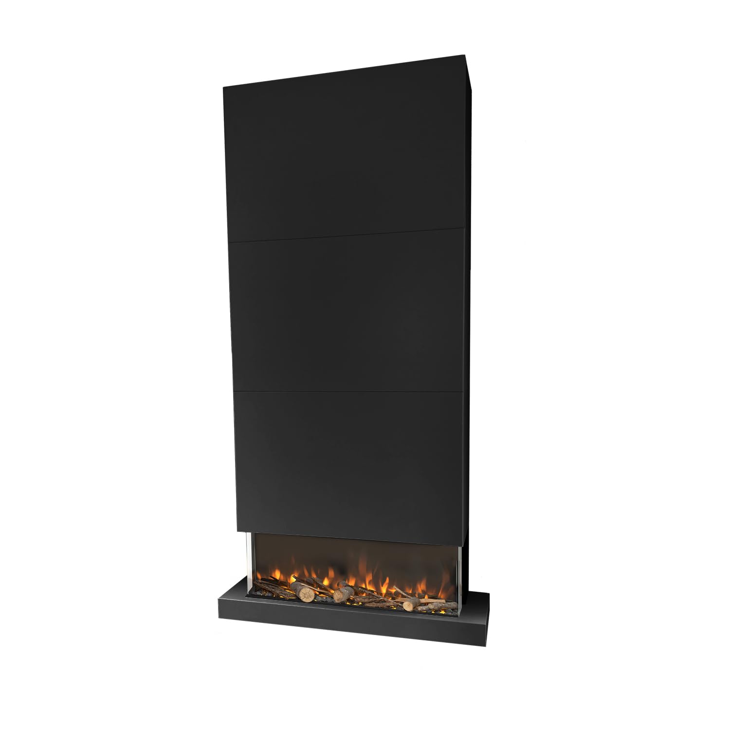 Xaralyn - Camino elettrico da parete Disegno 90XLB - Camino elettrico decorativo a LED su 3 lati - Altezza soffitto - Riscaldamento 1400 Watt - Telecomando (nero)