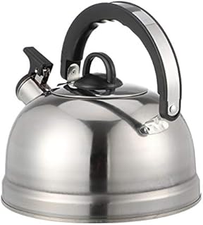 Lurrose Whistling Tea Kettle Stainless Steel Teapot Teakettle for Stovetop Induction Stove Top Fast Boiling Heat Water Tea Pot 3L Silver
